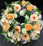 Peach Wreath funerals Flowers